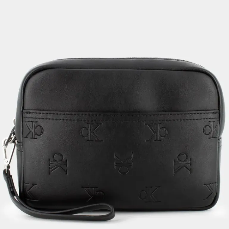 ALL OVER PRINT EMBOSS ZIP POUCH- PICCOLA PELLETTERIA NERO 12066-0GK