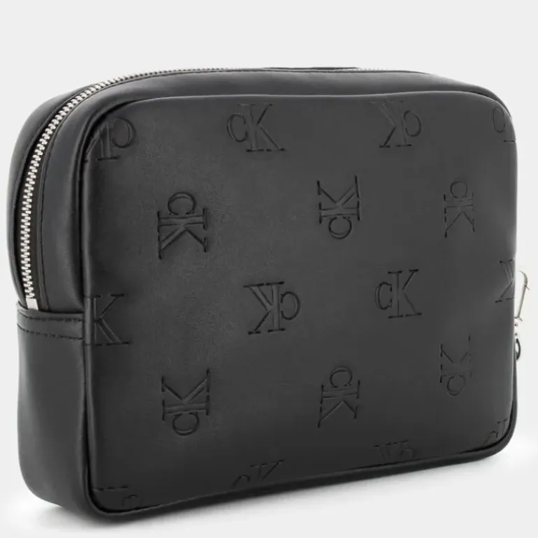 ALL OVER PRINT EMBOSS ZIP POUCH- PICCOLA PELLETTERIA NERO 12066-0GK