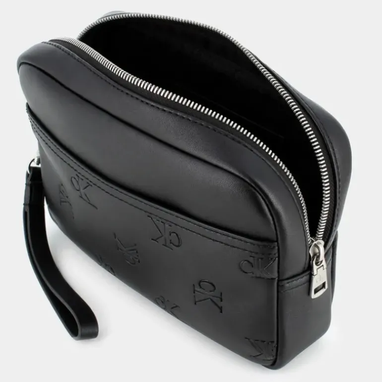 ALL OVER PRINT EMBOSS ZIP POUCH- PICCOLA PELLETTERIA NERO 12066-0GK