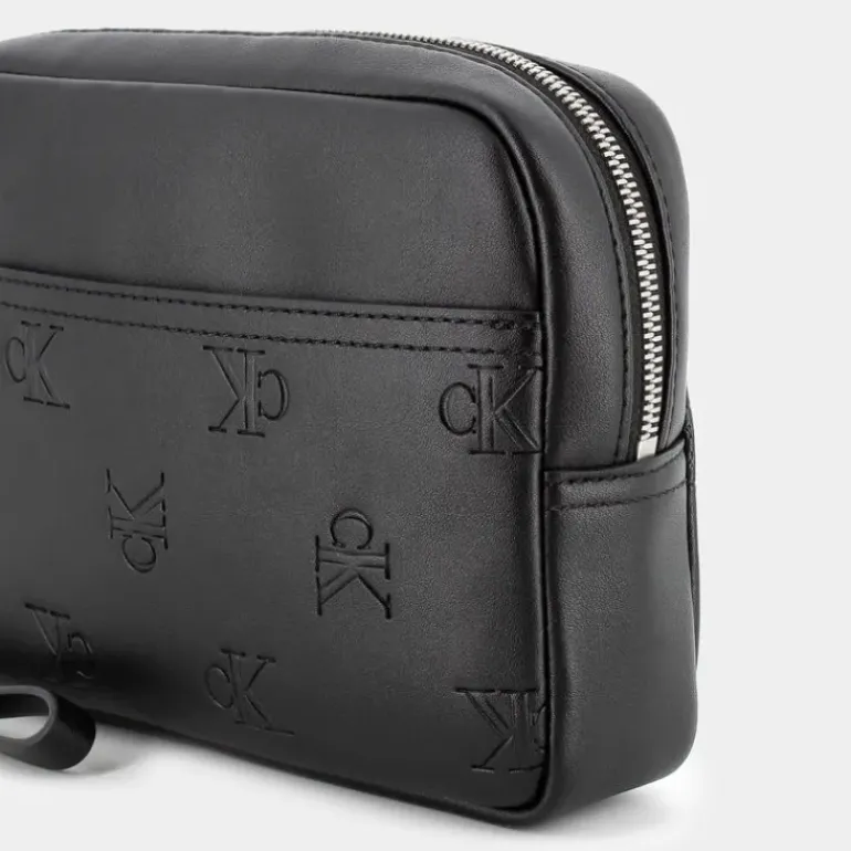 ALL OVER PRINT EMBOSS ZIP POUCH- PICCOLA PELLETTERIA NERO 12066-0GK