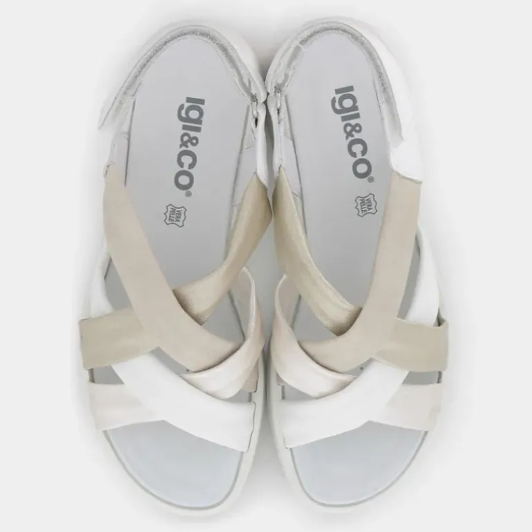CAROLA- SANDALI BIANCO/PLATINO 7666722
