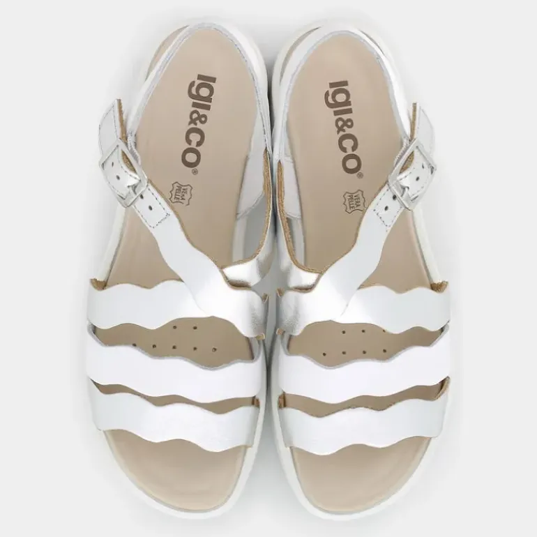 CLEA- SANDALI ARGENTO/BIANCO 7667111