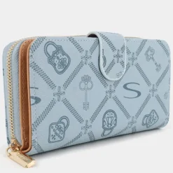FOREVER- PICCOLA PELLETTERIA CELESTE-CREMA LJ-E25-11