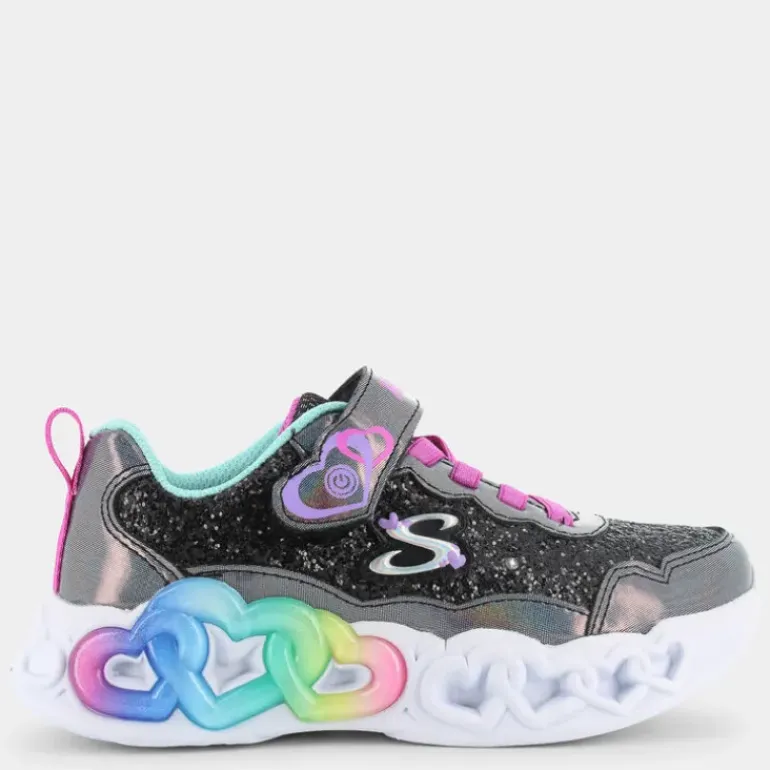 INFINITE HEART LIGHTS- SPORTIVE BLACK ROCK GLITTER/TURQUOISE 303752L