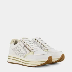 KENCY- SNEAKERS BIANCO/PLATINO D35QHE085KYC1327