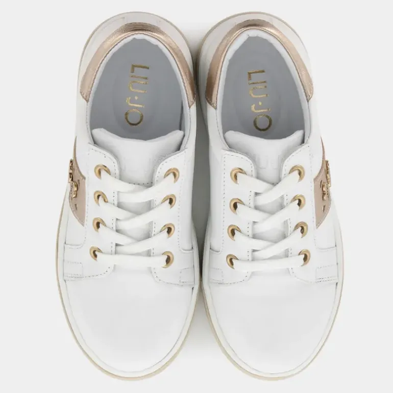 METALLIC- SNEAKERS BIANCO ORO CELIA 14