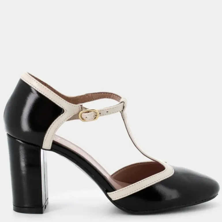 NAPLAK- DECOLLETÈ NERO/CREMA CC-I24D-05