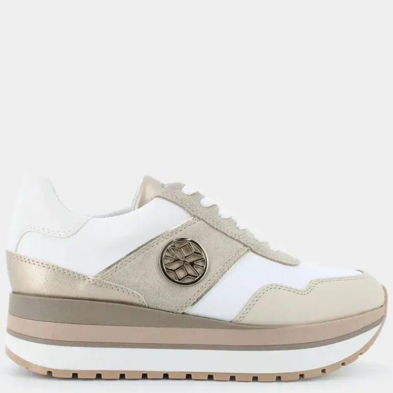 NEW KENCY A- SNEAKERS WHITE/LT TAUPE D55MZA08522C1ZH6