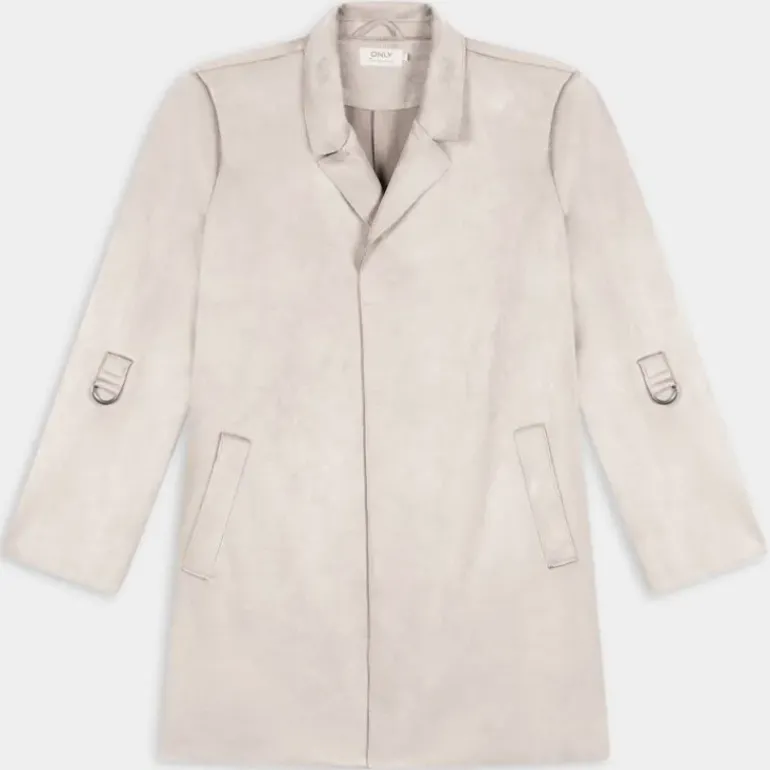 ONLJOLINE FAUX SUEDE COAT- GIACCHE E GIUBBOTTI Pumice Stone 15179864