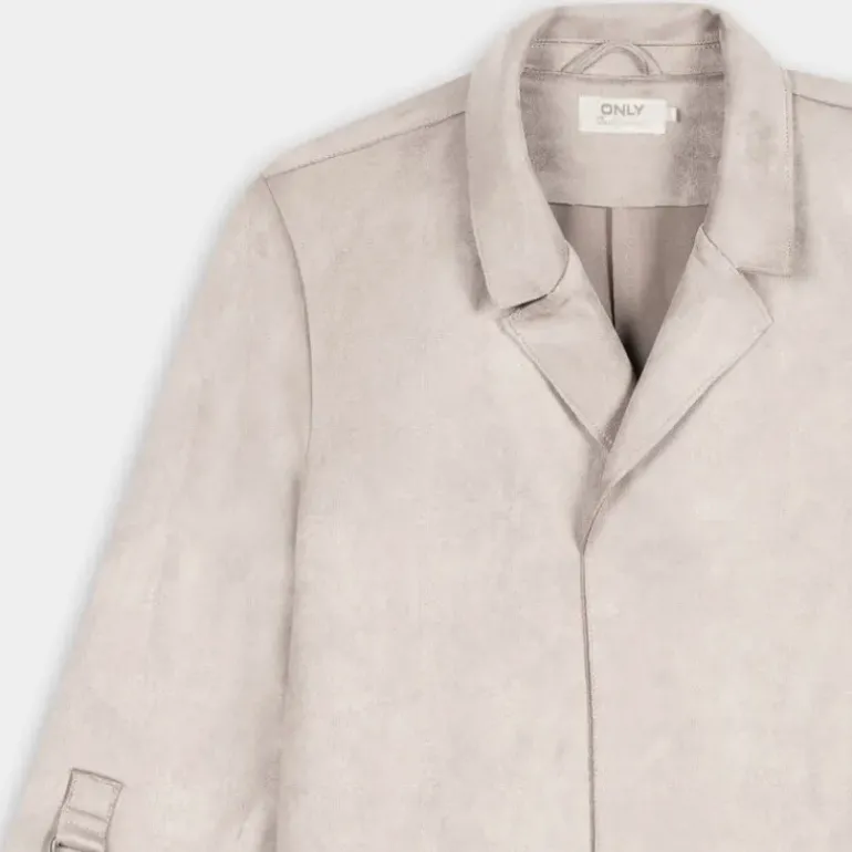 ONLJOLINE FAUX SUEDE COAT- GIACCHE E GIUBBOTTI Pumice Stone 15179864