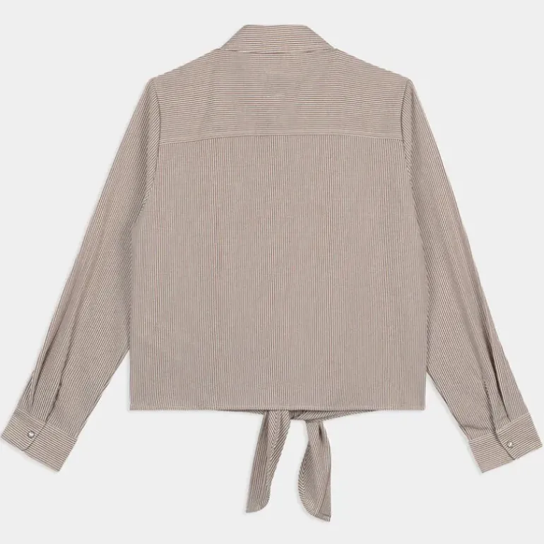 ONLLECEY LS KNOT SHIRT- T-SHIRT Toasted Coconut 15195910