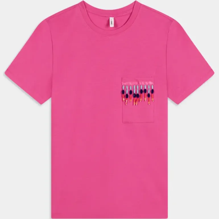 ONLTRIBE LIFE S/S POCKET TOP JRS- T-SHIRT Raspberry Rose 15315348
