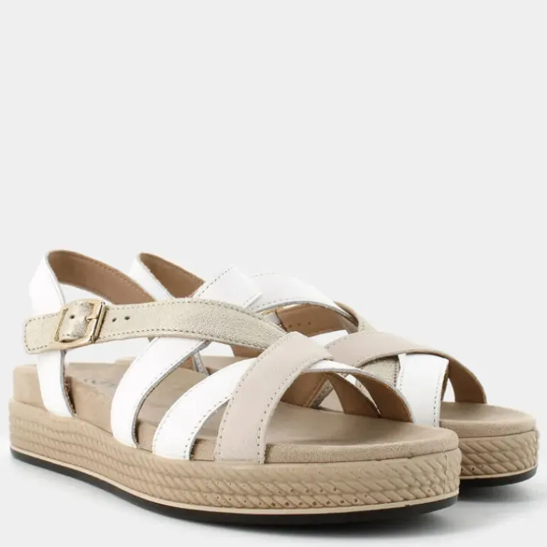 SANDALI BIANCO/ORO IM-E24D-25