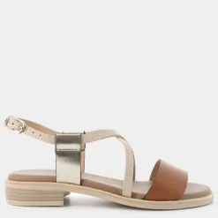 SANDALI MARRONE/PLATINO E410462D