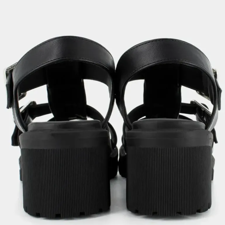 SANDALI NERO RE-E25D-23