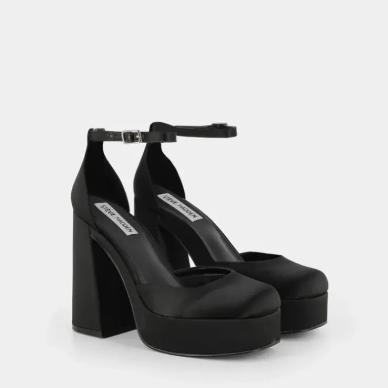 SATIN- DECOLLETÈ BLACK SATIN LONDYN