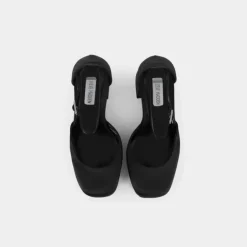 SATIN- DECOLLETÈ BLACK SATIN LONDYN