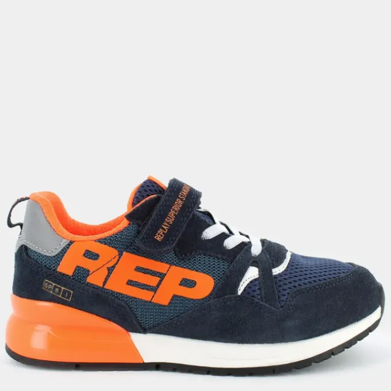 SHOOT JR - 8- SNEAKERS BLU ARANCIONE JS290023L