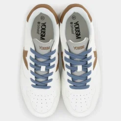 SNEAKERS BIANCO + MARRONE + CELESTE HZ-E25U-01