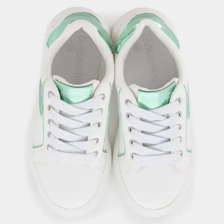 SNEAKERS BIANCO VERDE SM-E25B-06
