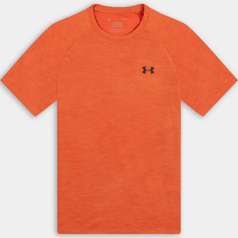 UA TECH TEXTURED SS- T-SHIRT FIRE/ARES RED 1382796