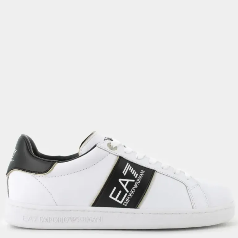 XK346- SNEAKERS WHITE+BLACK+GOLD X8X102.